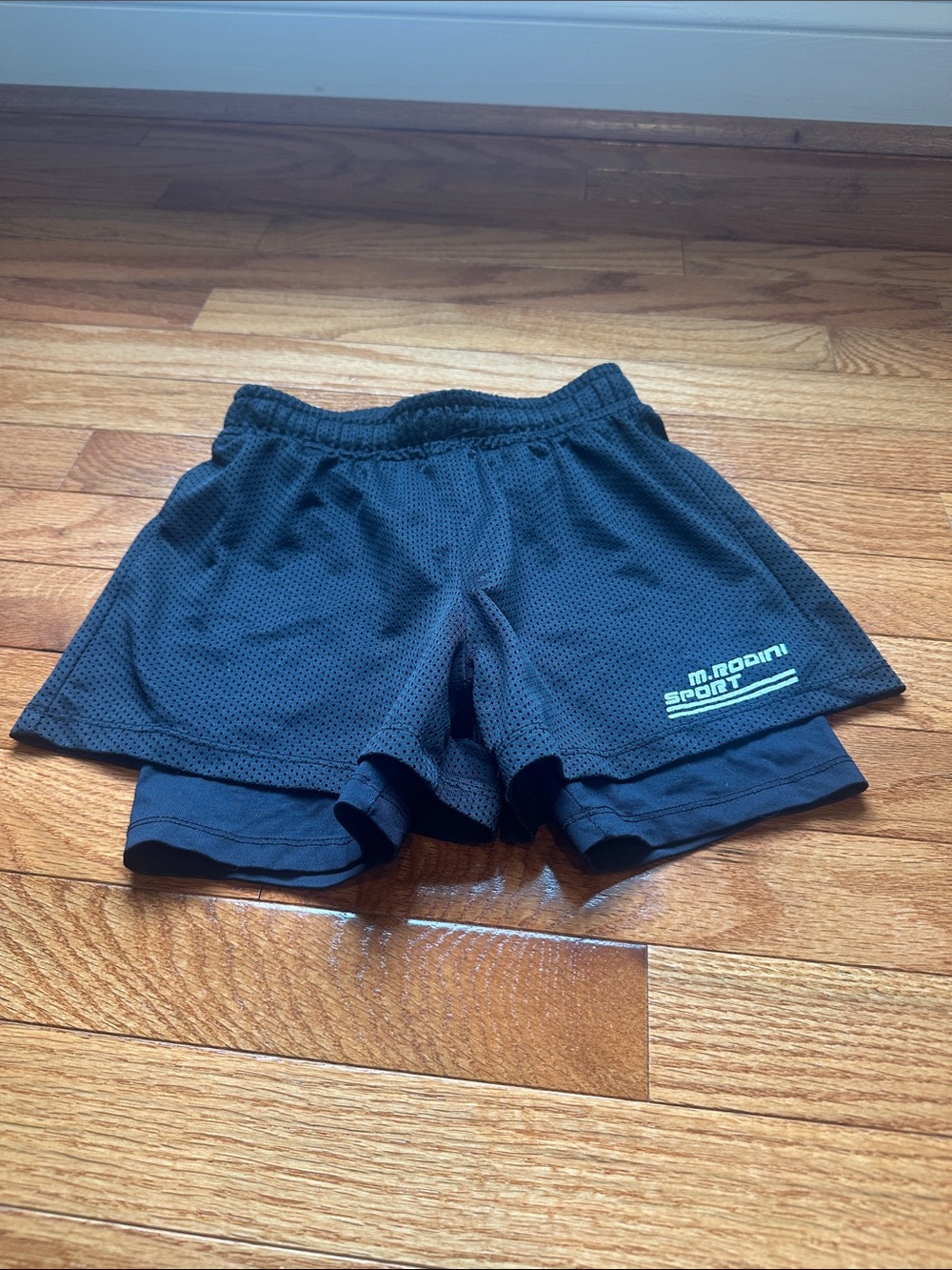 Mini Rodini Black Layered Sport Shorts